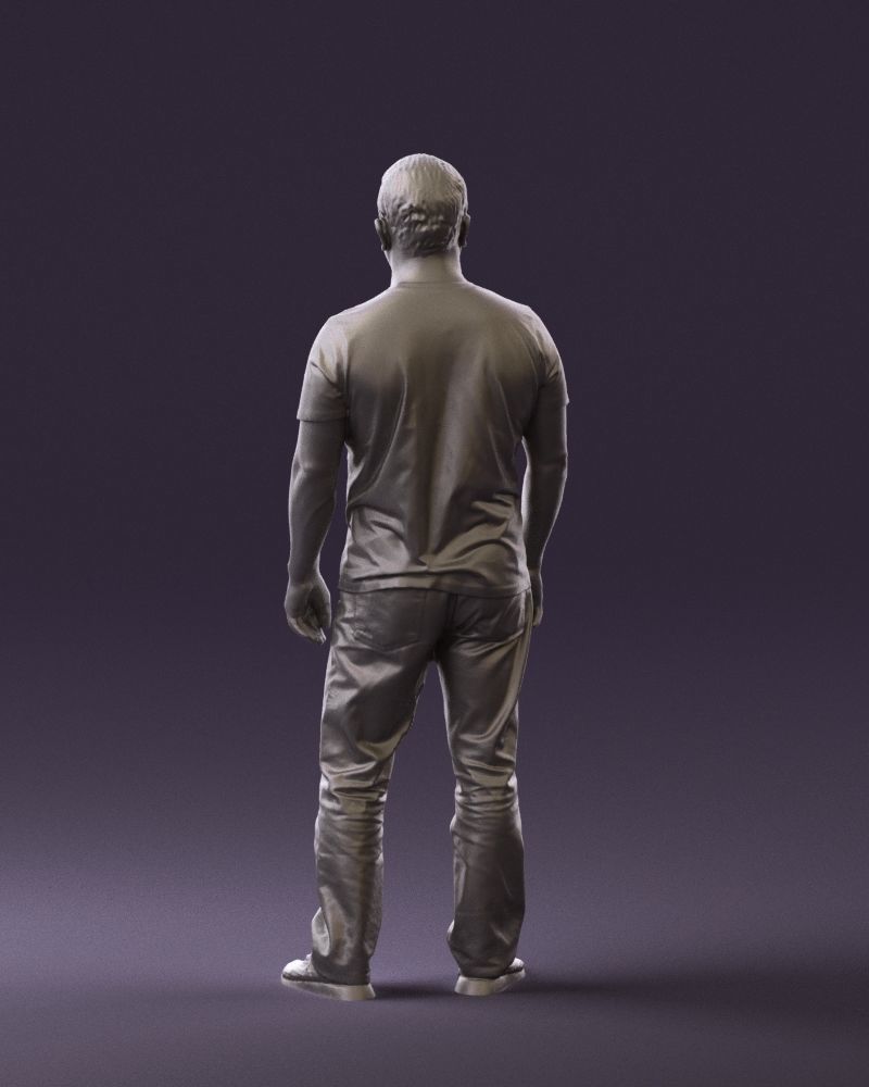 Man in golden shirt 0554 3D model_19