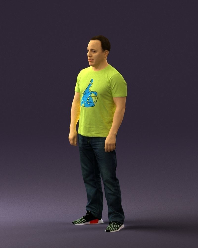 Man in golden shirt 0554 3D model_27
