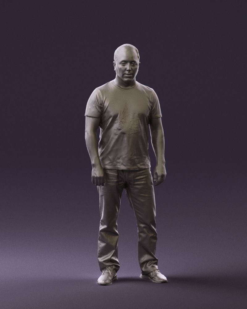 Man in golden shirt 0554 3D model_37