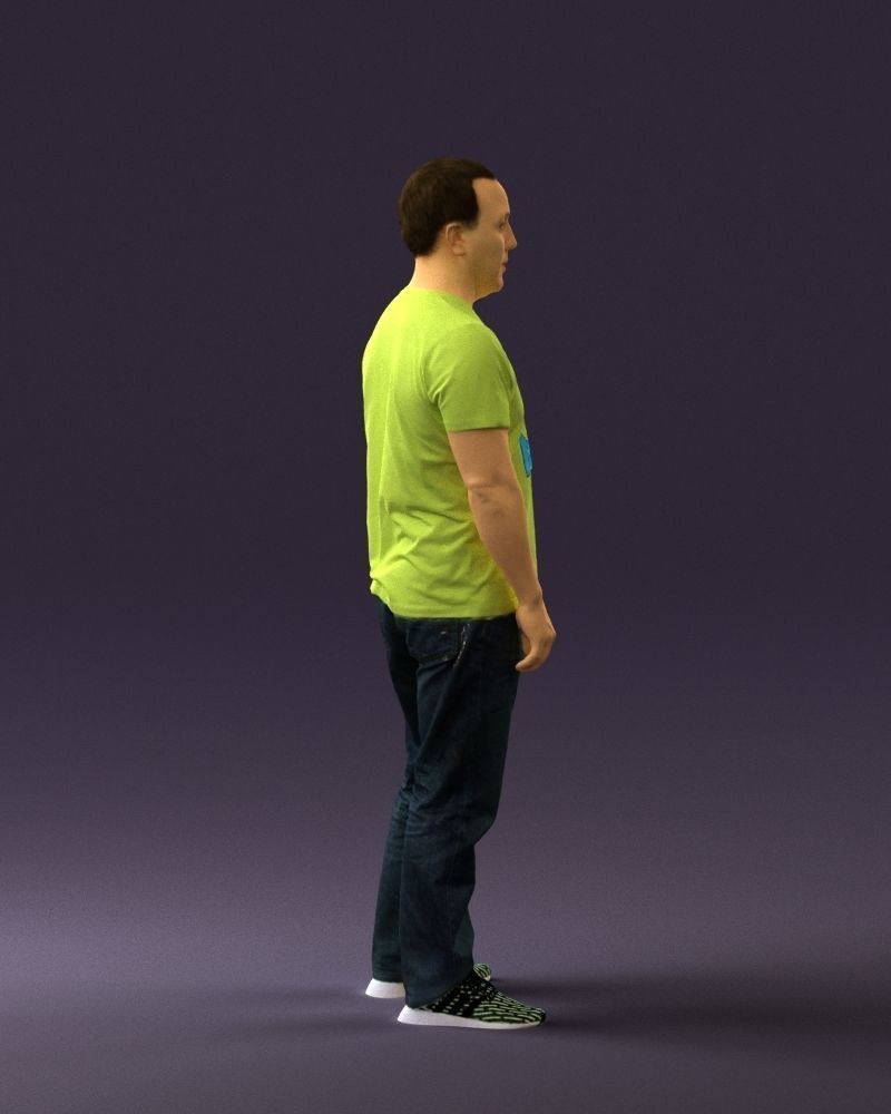 Man in golden shirt 0554 3D model_12