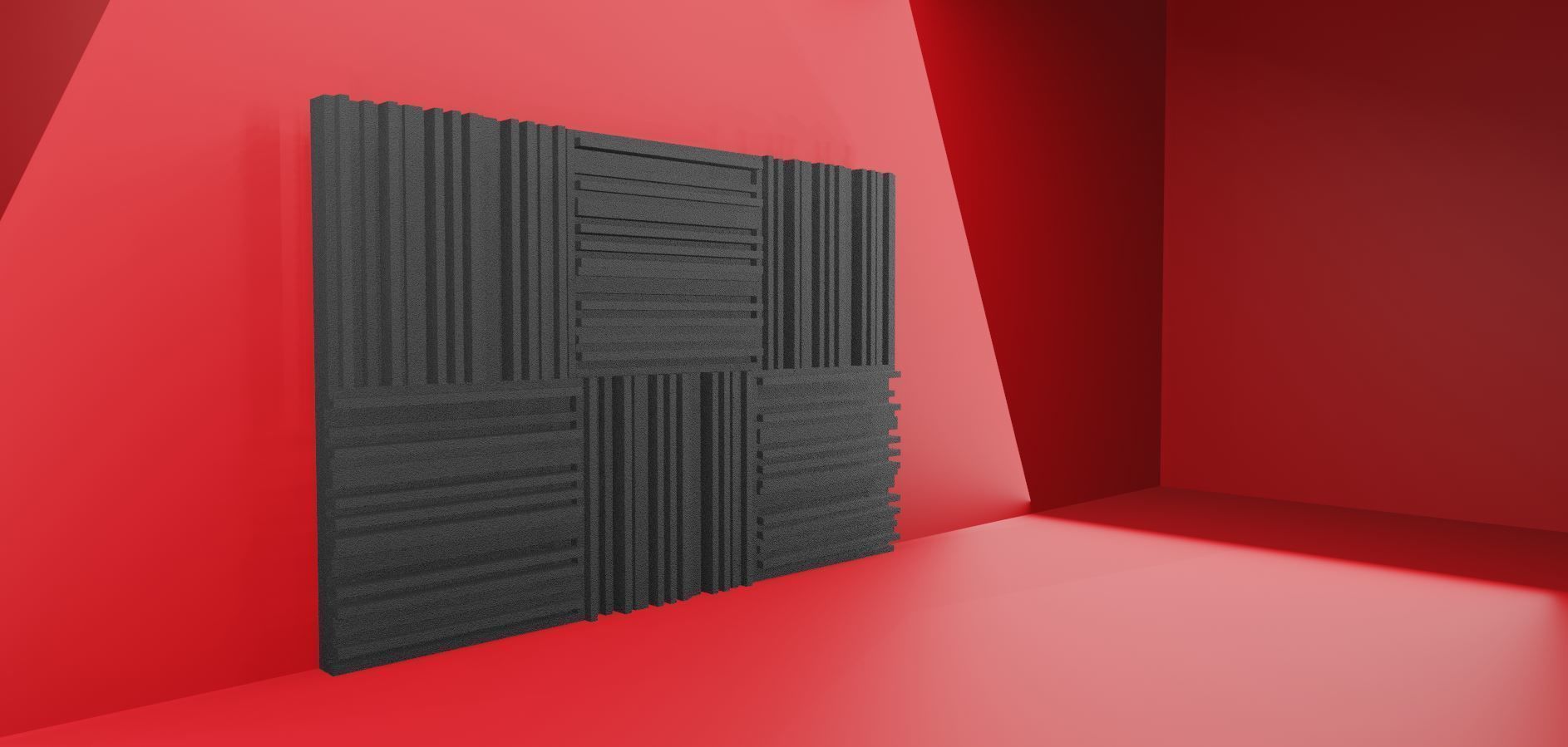 Acoustic Foams Free 3D model_1