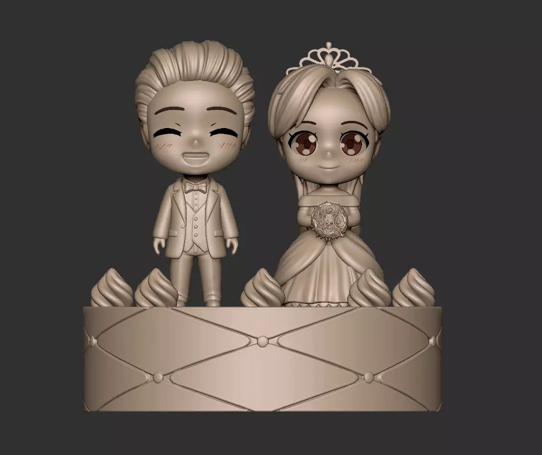 Wedding concept art toy character figure 3D print model