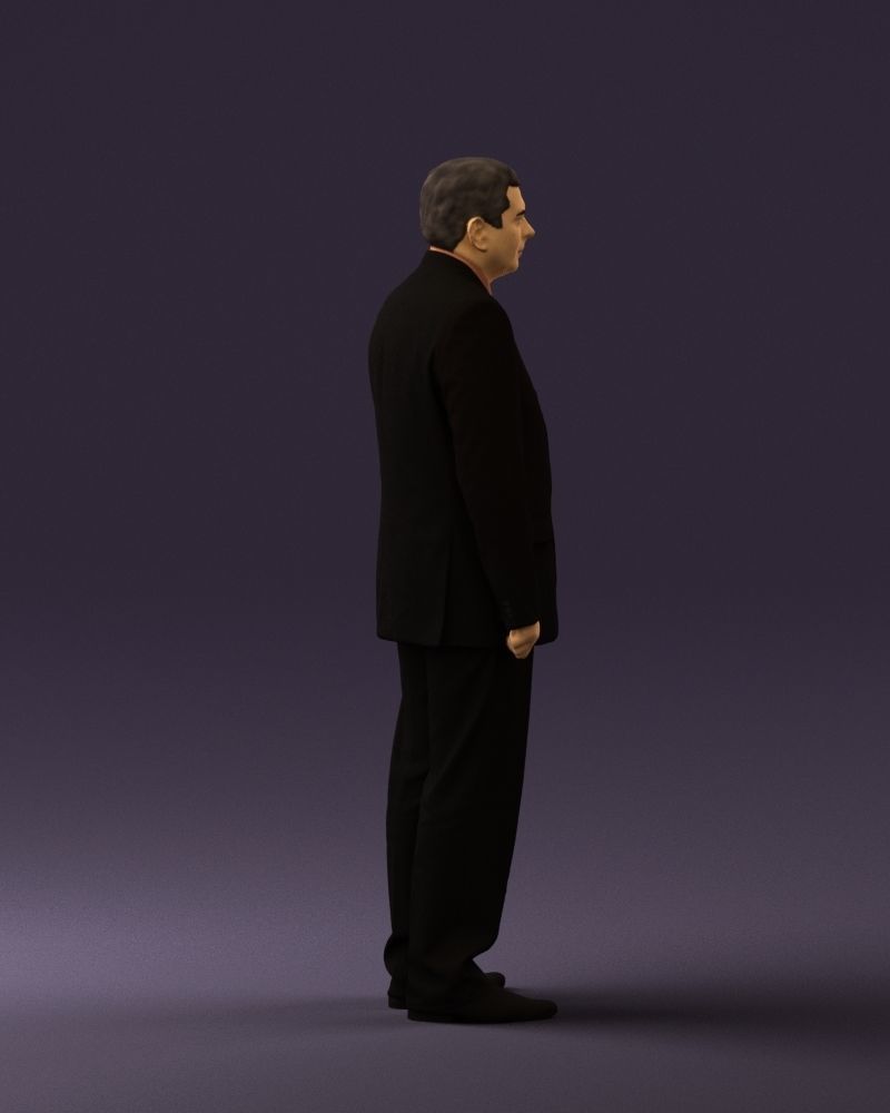 Man in black suit pink tshirt 0573 3D model_12