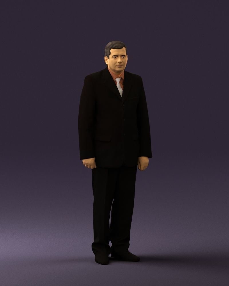 Man in black suit pink tshirt 0573 3D model_3
