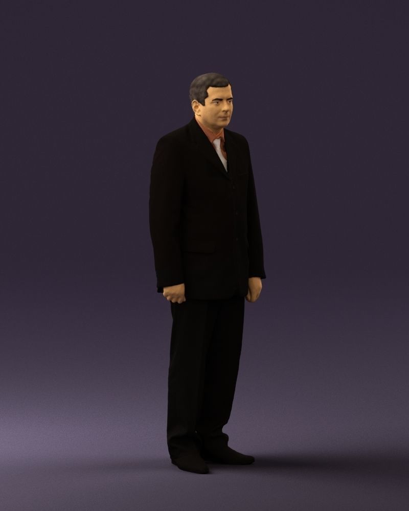 Man in black suit pink tshirt 0573 3D model_6