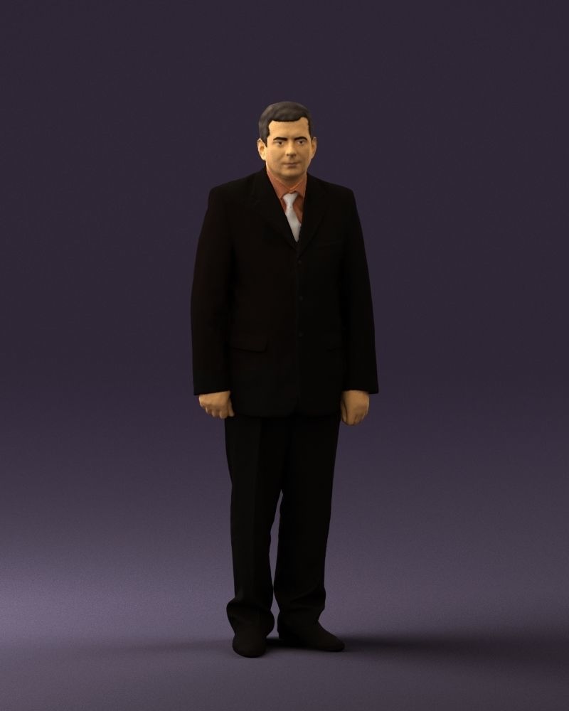 Man in black suit pink tshirt 0573 3D model_36