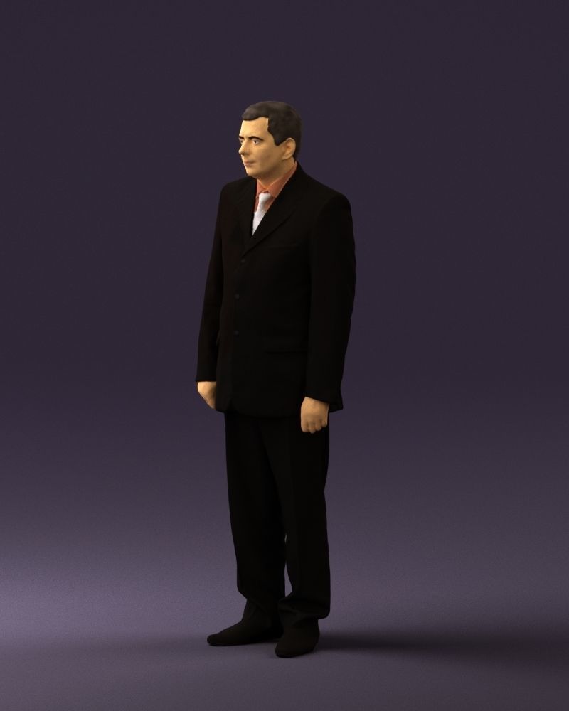 Man in black suit pink tshirt 0573 3D model_27