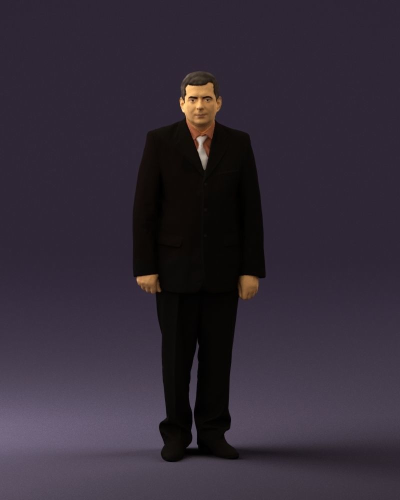 Man in black suit pink tshirt 0573 3D model_33