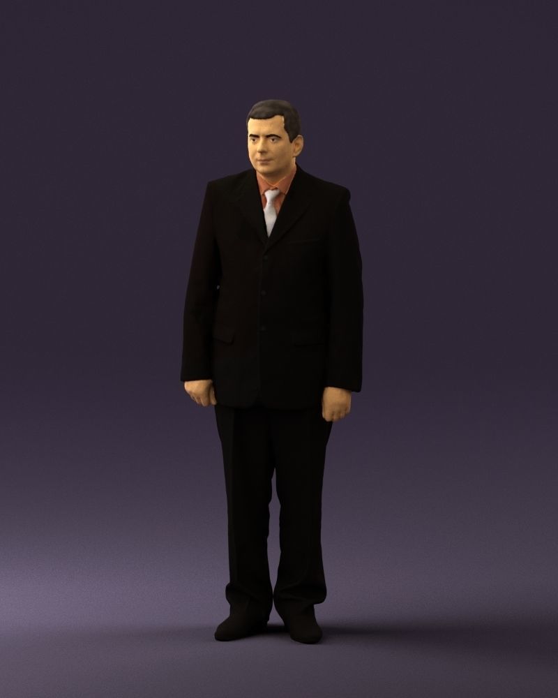 Man in black suit pink tshirt 0573 3D model_30