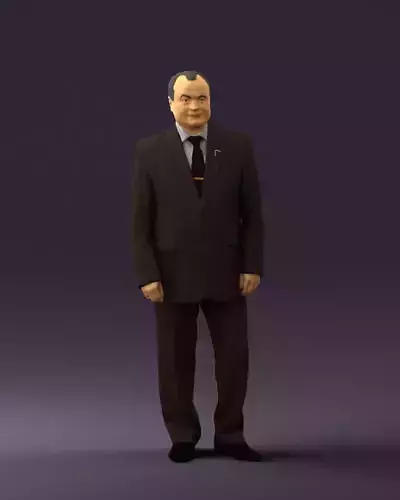 Man in suit russian flag 0577 3D Print Ready 3D print model