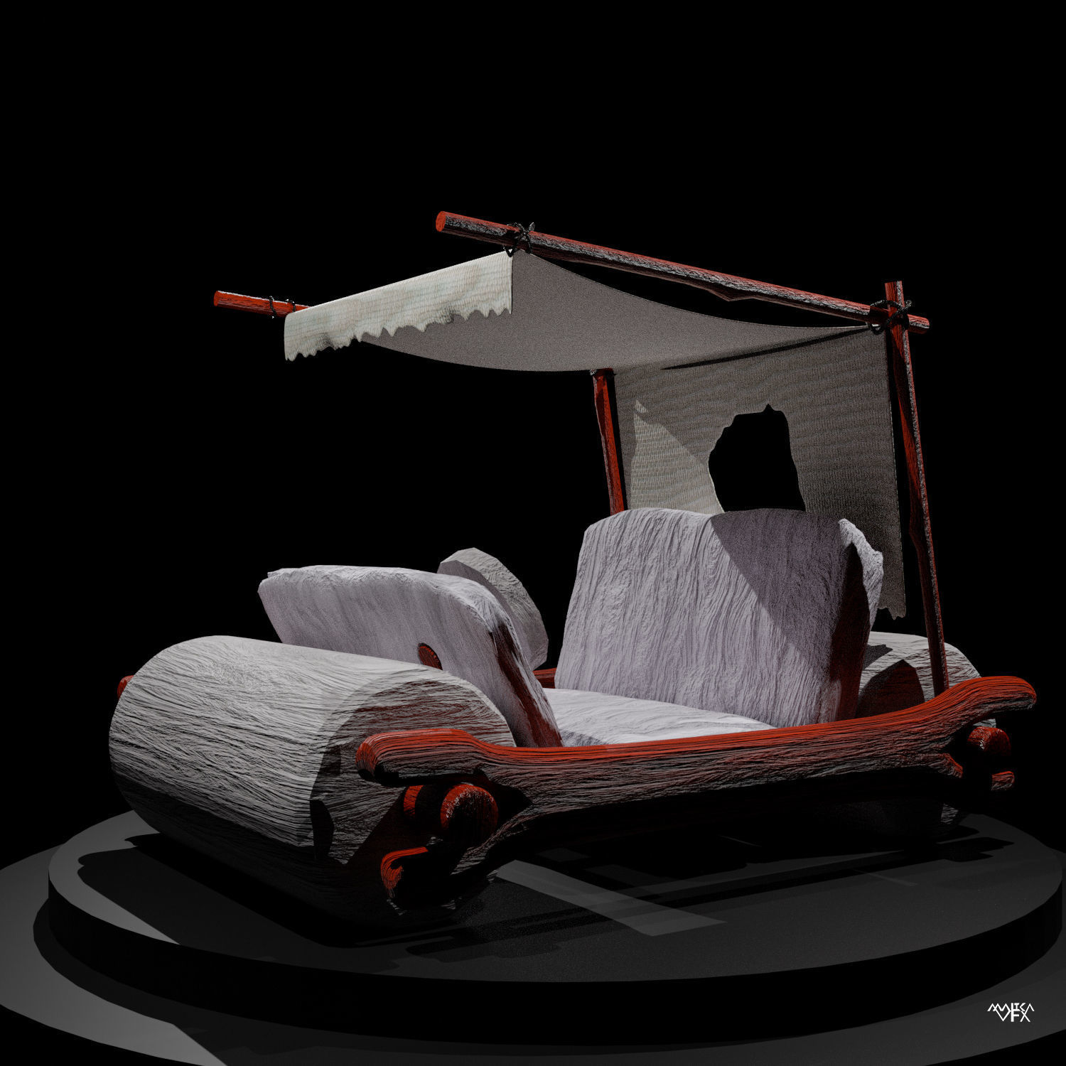 Flinstones Freids car 3D model_1