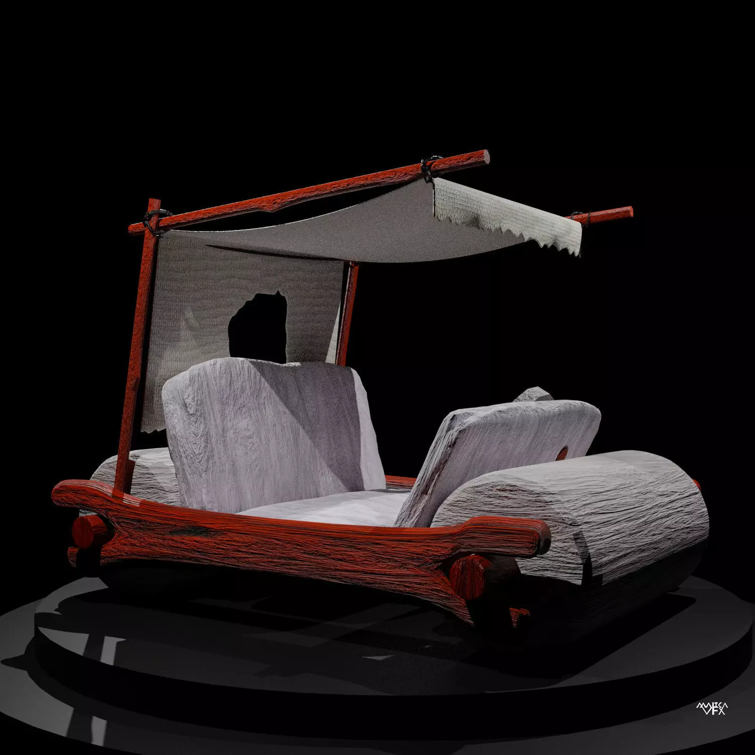 Flinstones Freids car 3D model_0