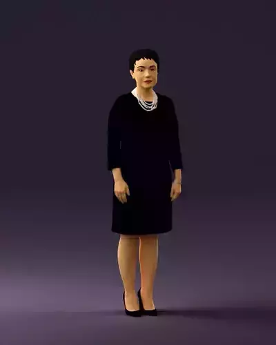 Woman in black shirt hair 0575 3D Print Ready