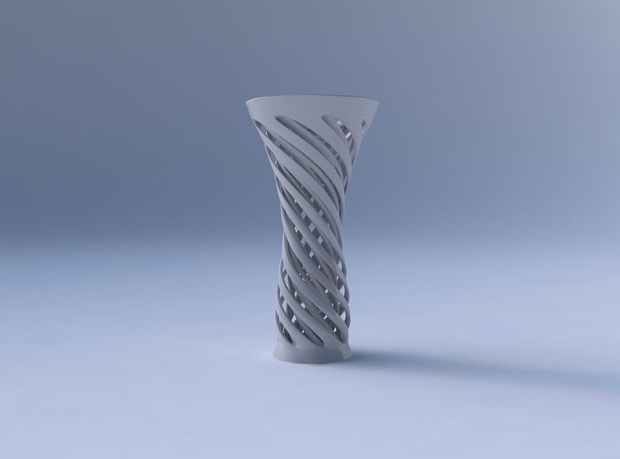 Vase widening with two layered vertical lines very twisted an... 3D print model_4