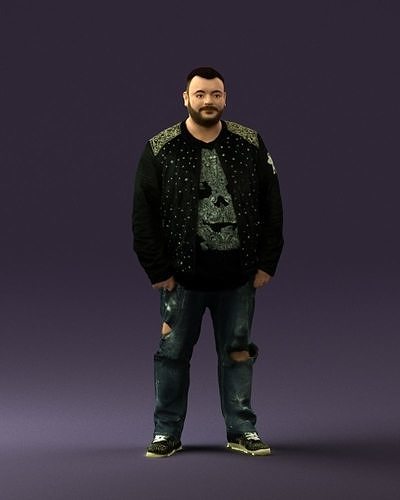Man in black jacket 18 0525 3D Print Ready 3D print model