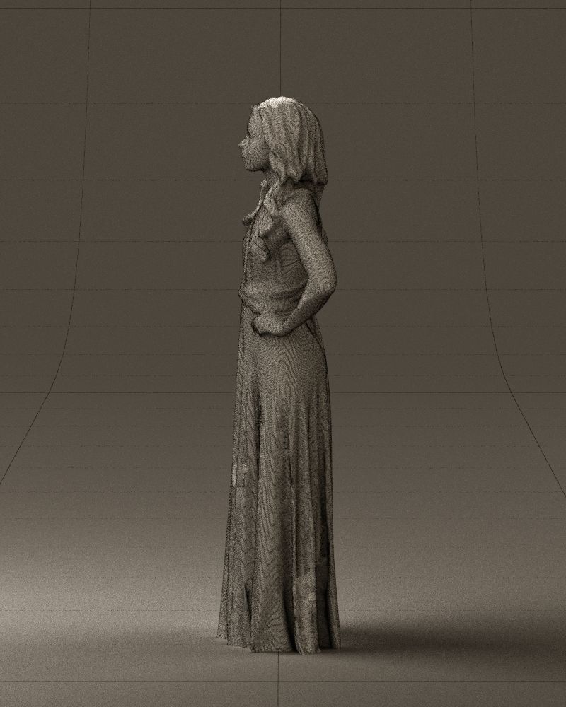 Woman in burgundy dress 0526 3D Print Ready 3D print model_26