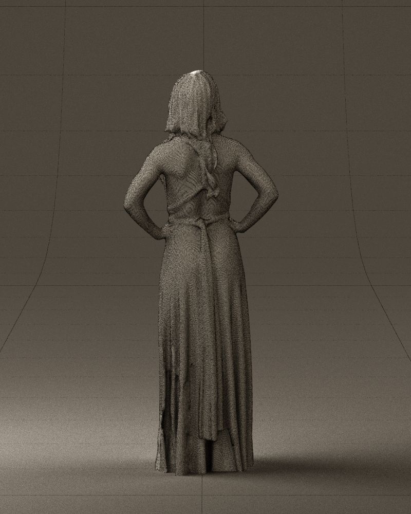 Woman in burgundy dress 0526 3D Print Ready 3D print model_20