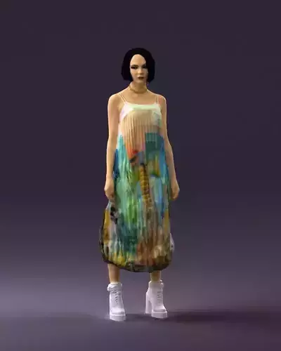Woman in colored dress shirt hair 0528 3D Print Ready 3D print model