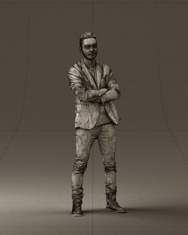 Man in white jacket black pants converse 0532 3D Print Ready 3D print model_5