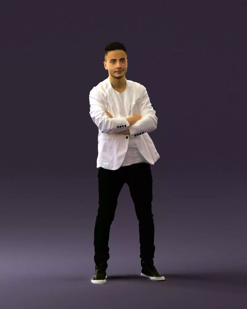 Man in white jacket black pants converse 0532 3D Print Ready 3D print model_0