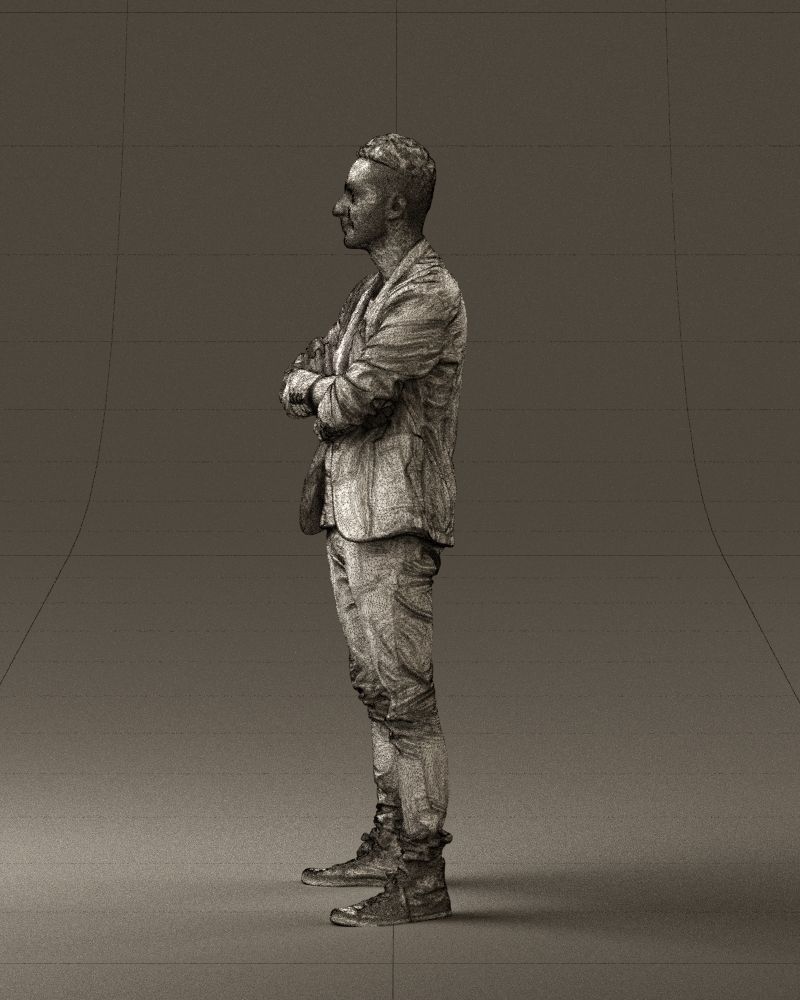 Man in white jacket black pants converse 0532 3D Print Ready 3D print model_26