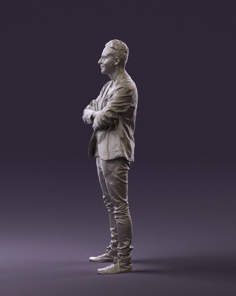 Man in white jacket black pants converse 0532 3D Print Ready 3D print model_25