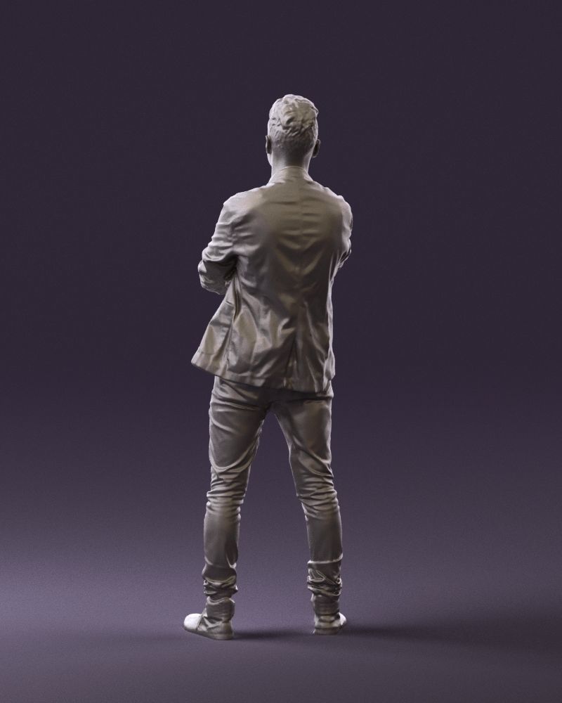 Man in white jacket black pants converse 0532 3D Print Ready 3D print model_19