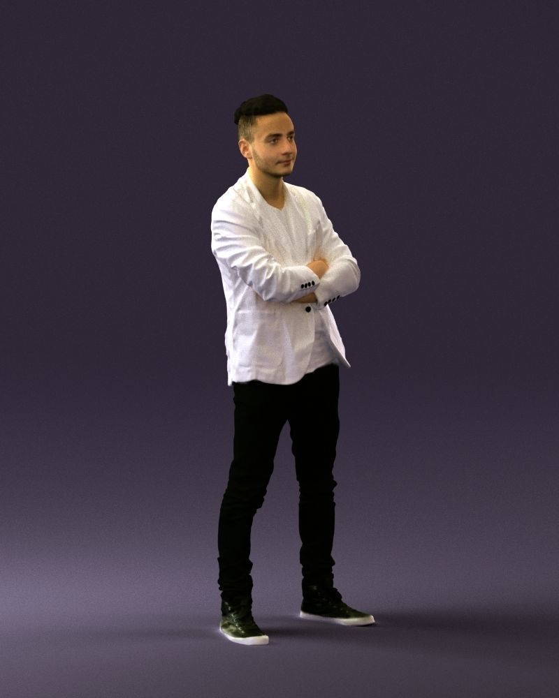 Man in white jacket black pants converse 0532 3D Print Ready 3D print model_6