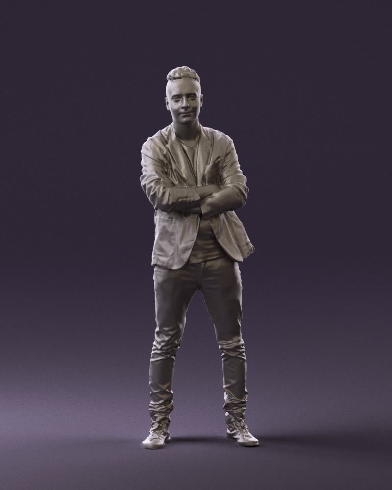 Man in white jacket black pants converse 0532 3D Print Ready 3D print model_34