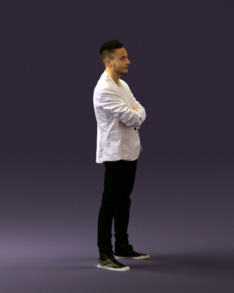 Man in white jacket black pants converse 0532 3D Print Ready 3D print model_9