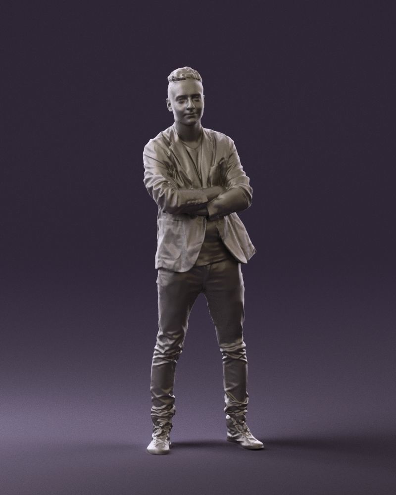 Man in white jacket black pants converse 0532 3D Print Ready 3D print model_37