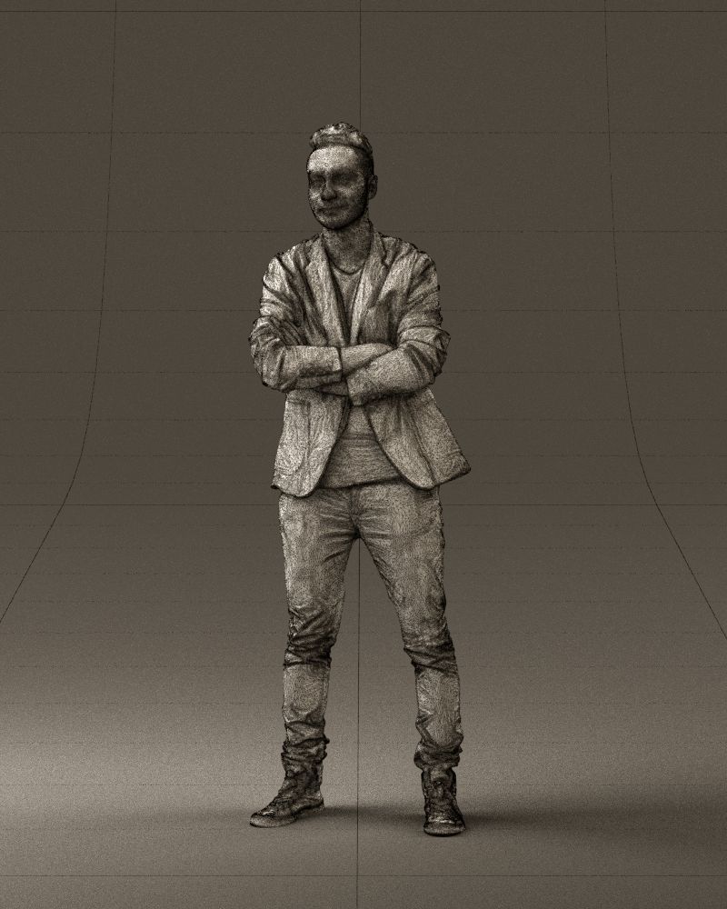 Man in white jacket black pants converse 0532 3D Print Ready 3D print model_32