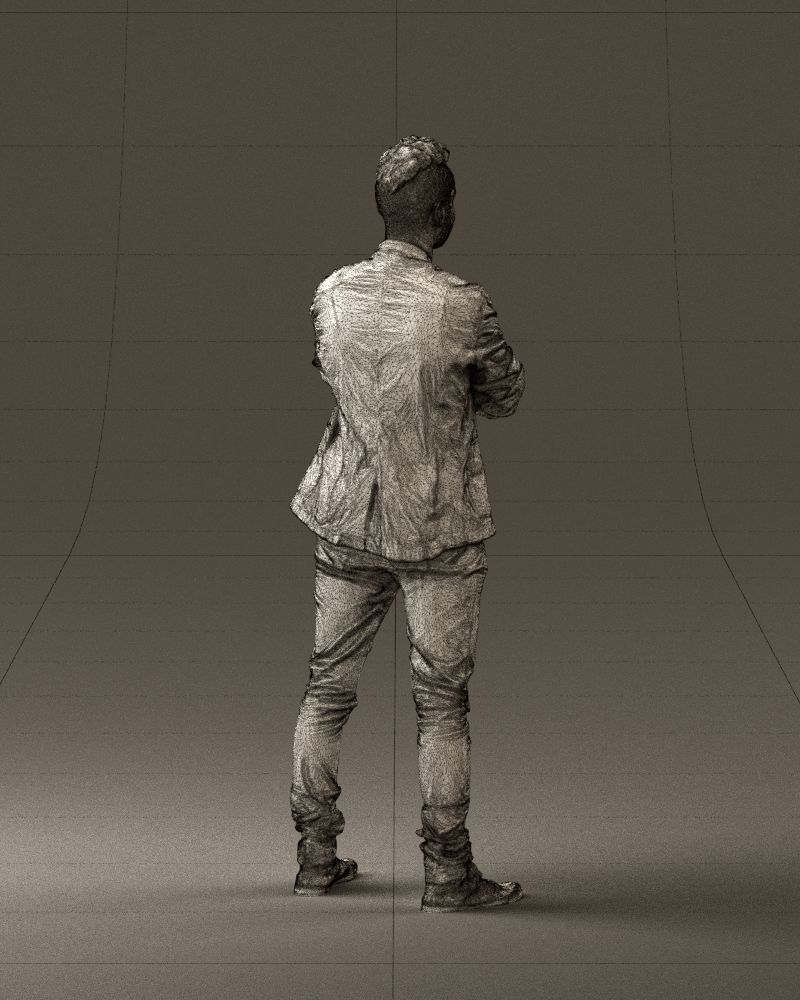 Man in white jacket black pants converse 0532 3D Print Ready 3D print model_17