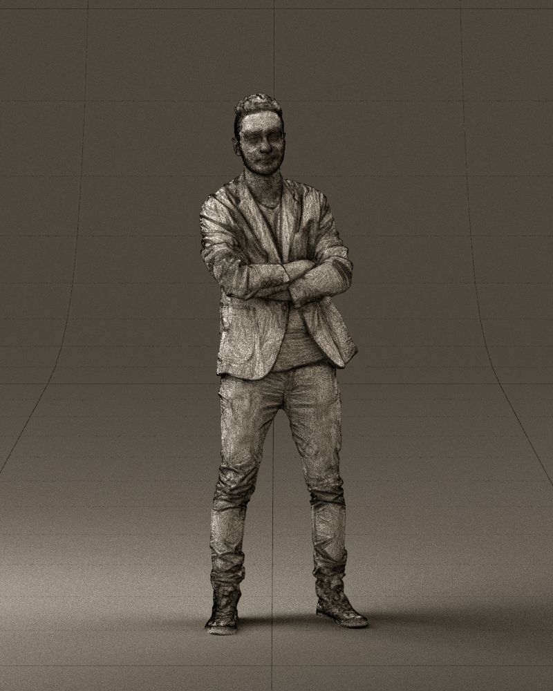 Man in white jacket black pants converse 0532 3D Print Ready 3D print model_2