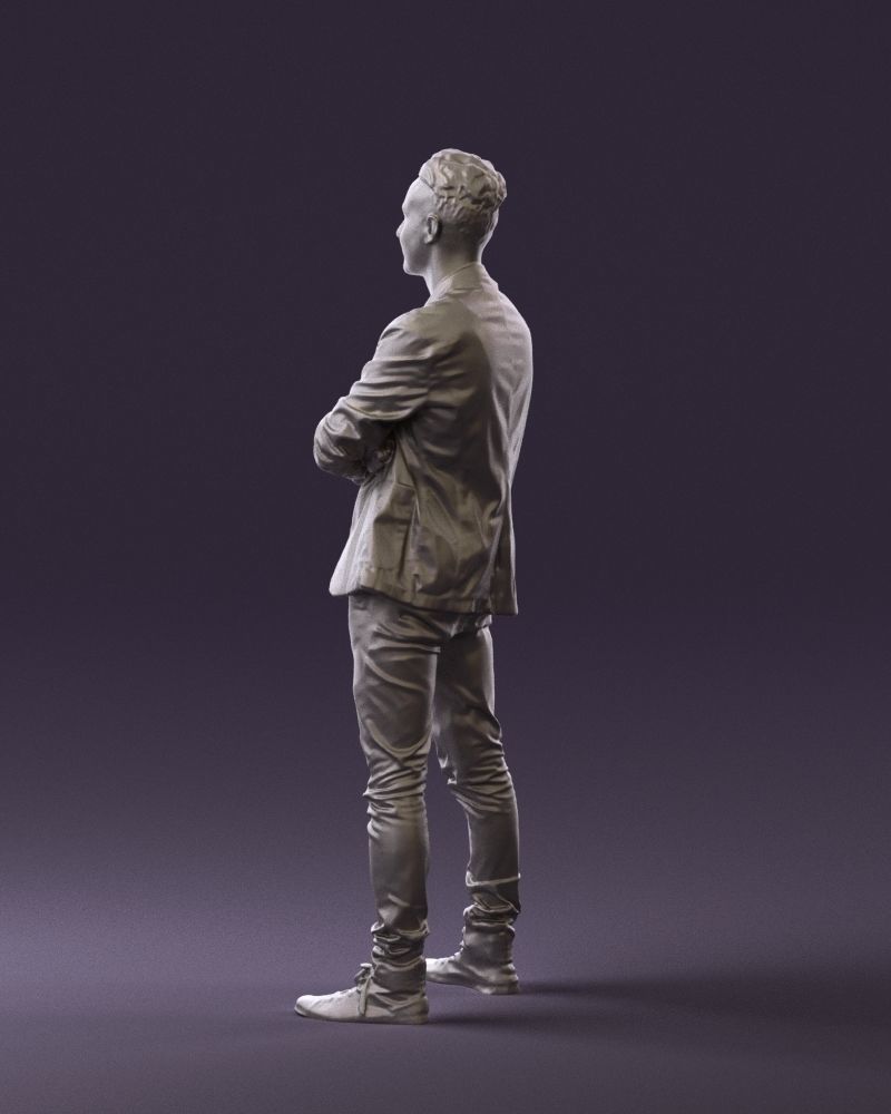 Man in white jacket black pants converse 0532 3D Print Ready 3D print model_22