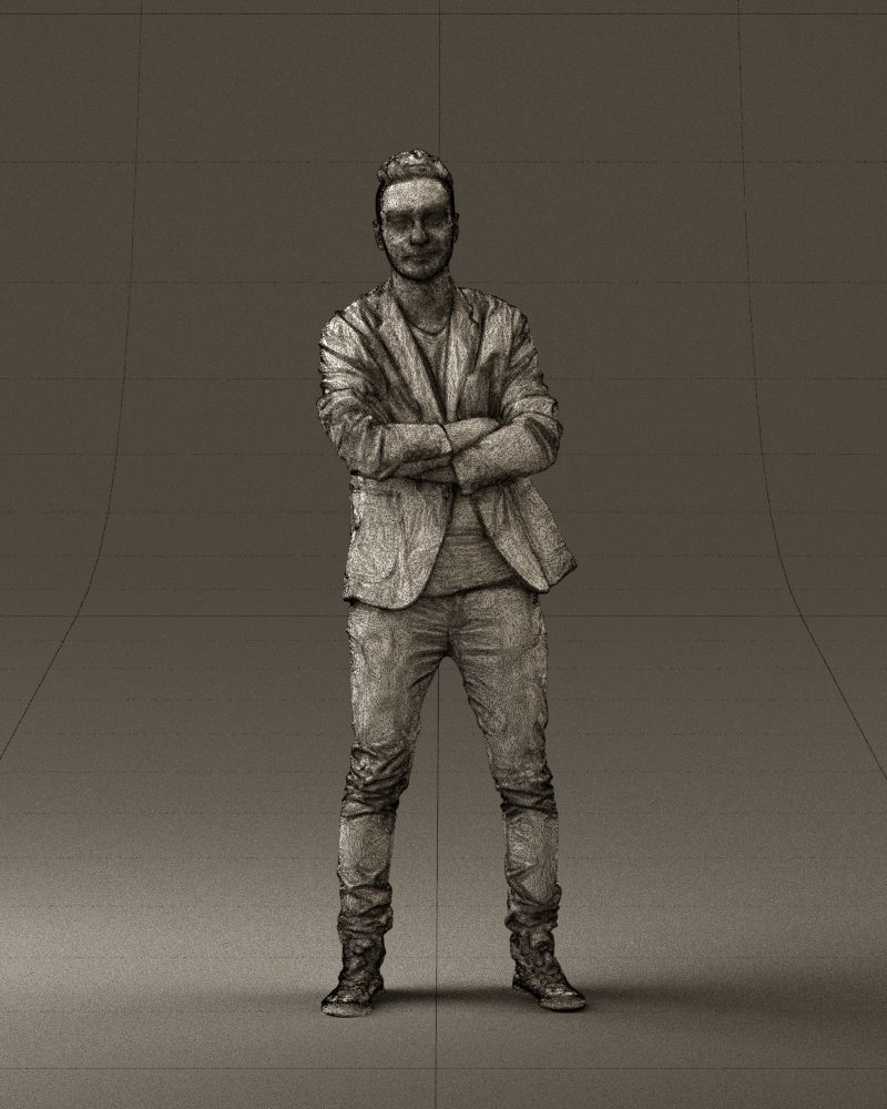 Man in white jacket black pants converse 0532 3D Print Ready 3D print model_35