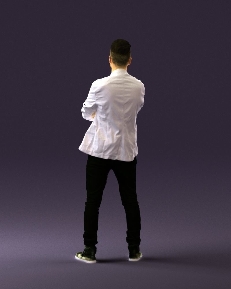 Man in white jacket black pants converse 0532 3D Print Ready 3D print model_18
