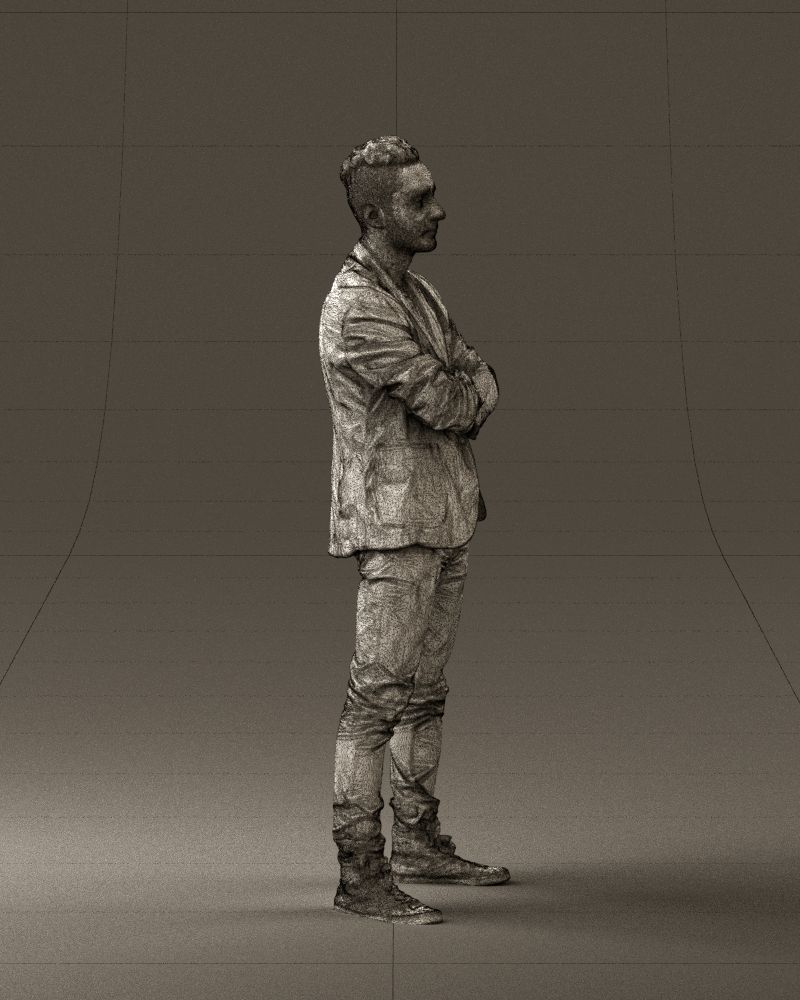 Man in white jacket black pants converse 0532 3D Print Ready 3D print model_11