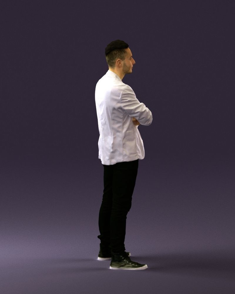 Man in white jacket black pants converse 0532 3D Print Ready 3D print model_12