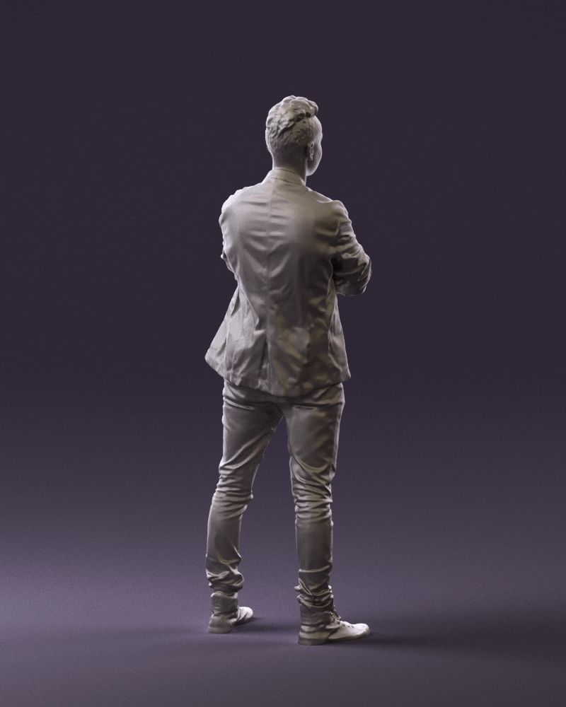 Man in white jacket black pants converse 0532 3D Print Ready 3D print model_16