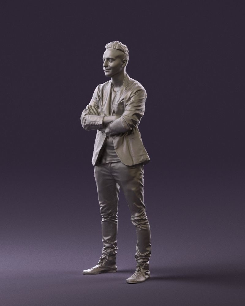 Man in white jacket black pants converse 0532 3D Print Ready 3D print model_28