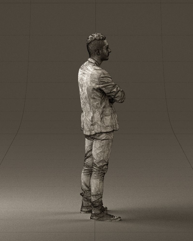 Man in white jacket black pants converse 0532 3D Print Ready 3D print model_14