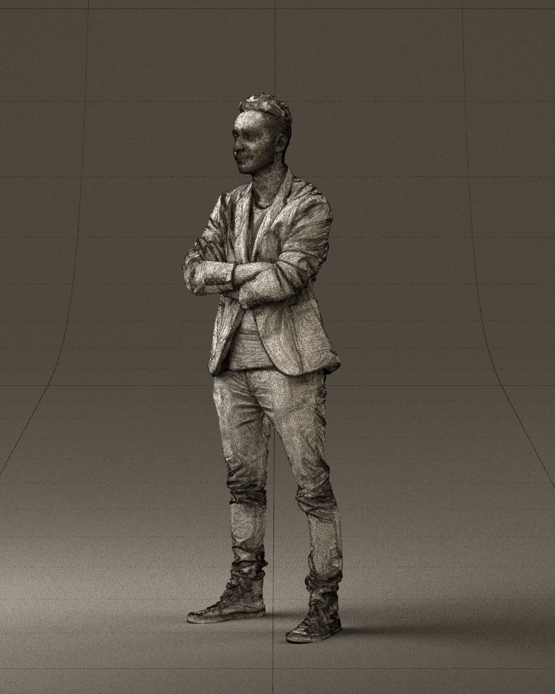 Man in white jacket black pants converse 0532 3D Print Ready 3D print model_29