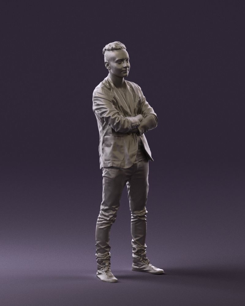 Man in white jacket black pants converse 0532 3D Print Ready 3D print model_7