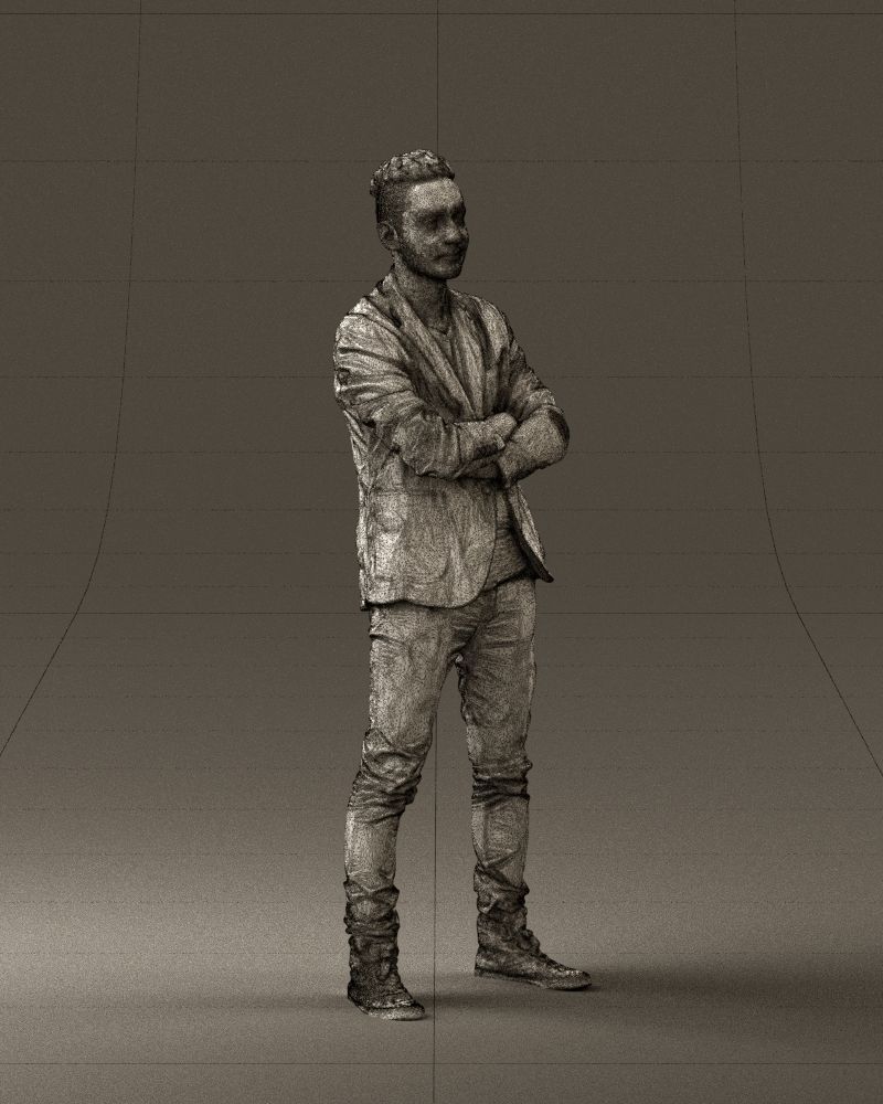 Man in white jacket black pants converse 0532 3D Print Ready 3D print model_8