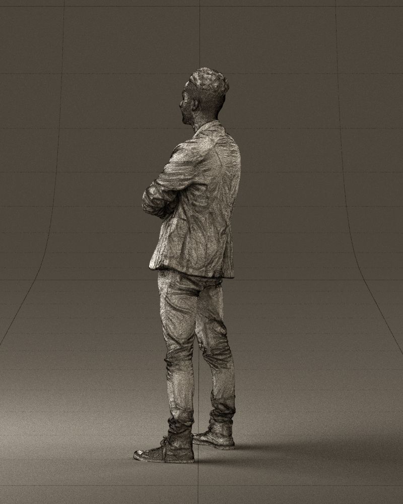 Man in white jacket black pants converse 0532 3D Print Ready 3D print model_23