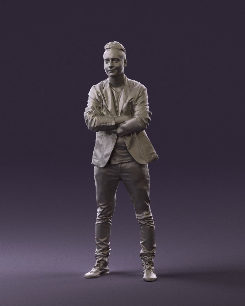 Man in white jacket black pants converse 0532 3D Print Ready 3D print model_31