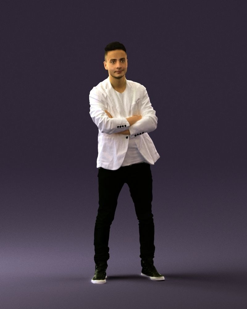 Man in white jacket black pants converse 0532 3D Print Ready 3D print model_36