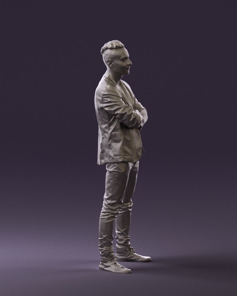 Man in white jacket black pants converse 0532 3D Print Ready 3D print model_10