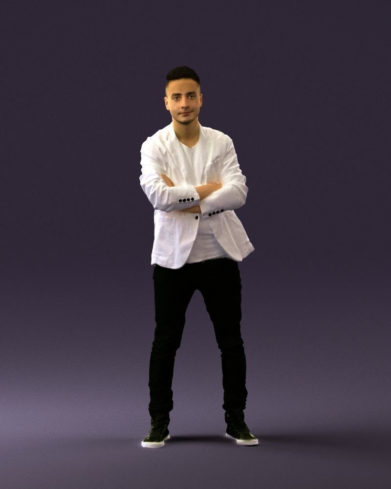 Man in white jacket black pants converse 0532 3D Print Ready 3D print model_33